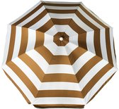 Parasol - or/blanc - rayé - D160 cm - protection UV - sac de transport inclus