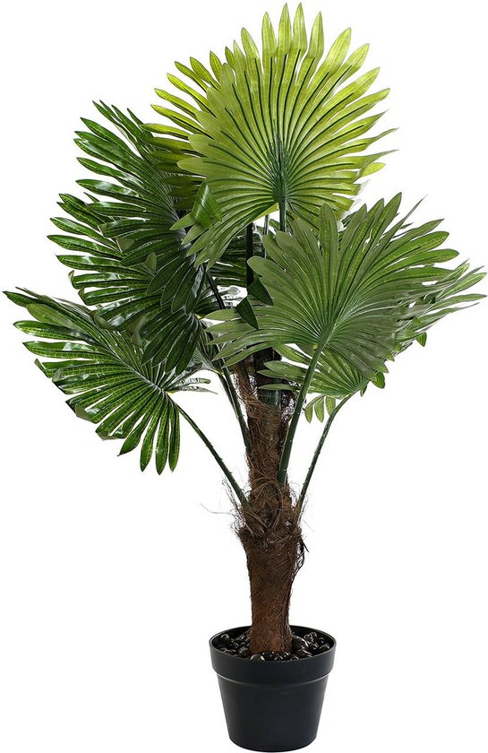 Items Kunstplant Tropische Palm plant in bloempot - Groen - 70 x 100 cm