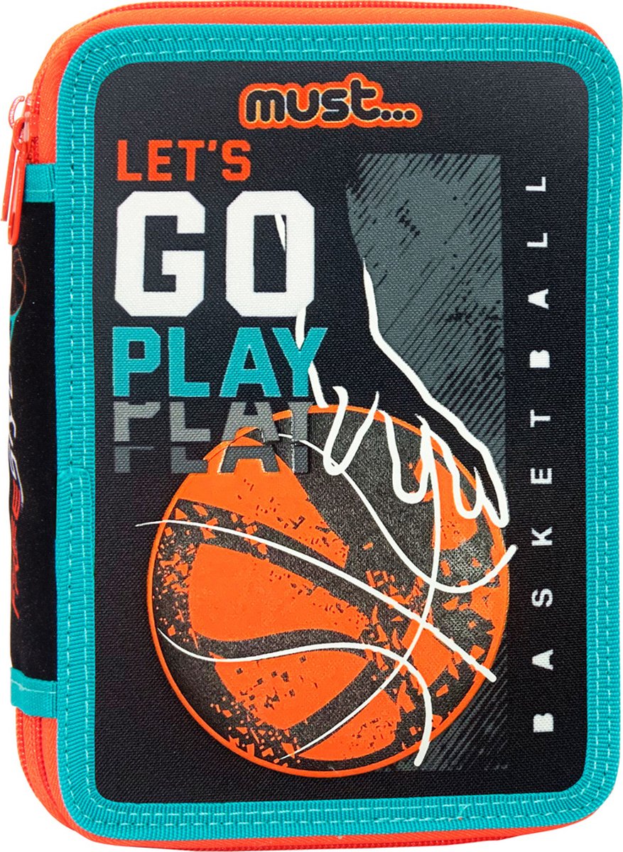 Must Gevuld etui Basketbal - 21 x 15 x 5 cm - 31 st. - Polyester