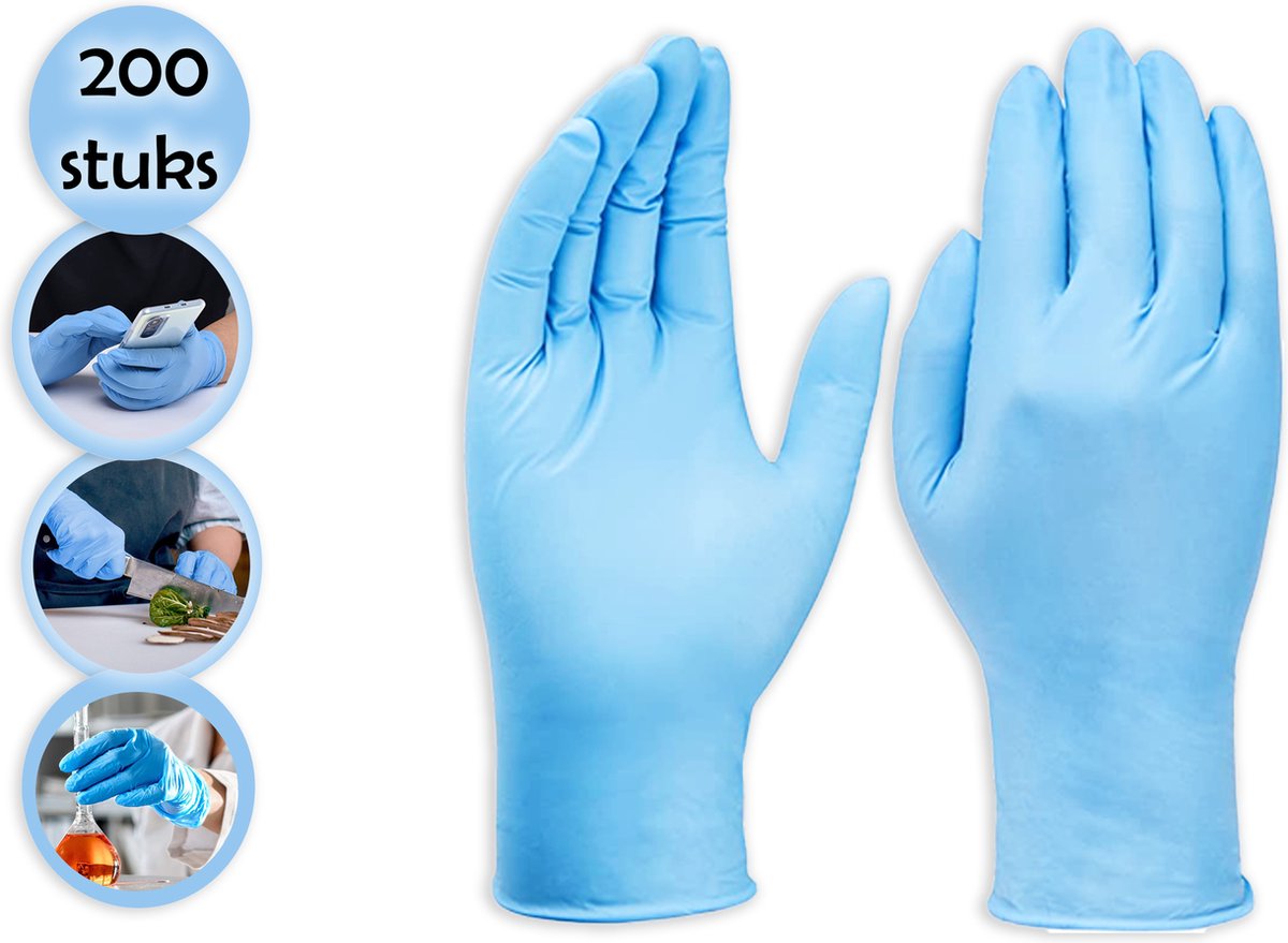 200 stuks nitril handschoenen synthetische onderzoekshandschoenen van vinyl  -... | bol.com