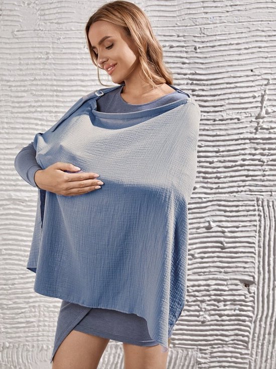 Borstvoedingsdoek - MEWAVE© | Borstvoedingsdoek | blauw | 75x90cm | voedingsdoek met zicht op baby