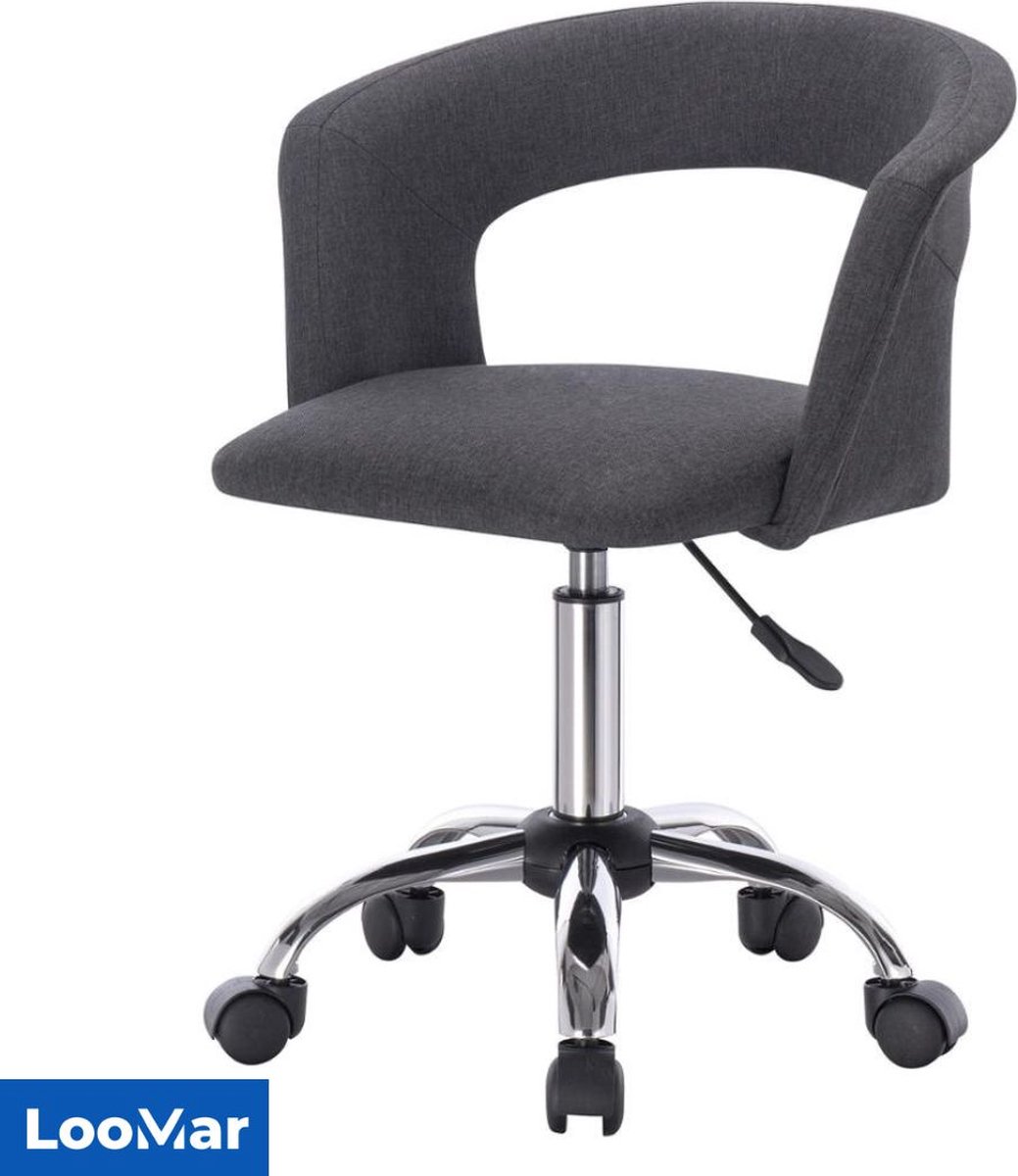Home Office Stoel Met Wielen – Mid-back, Verstelbare Hoogte, Draaibaar – Fluwelen Zitting, Voor Make-up Tafel Of Computerwerk