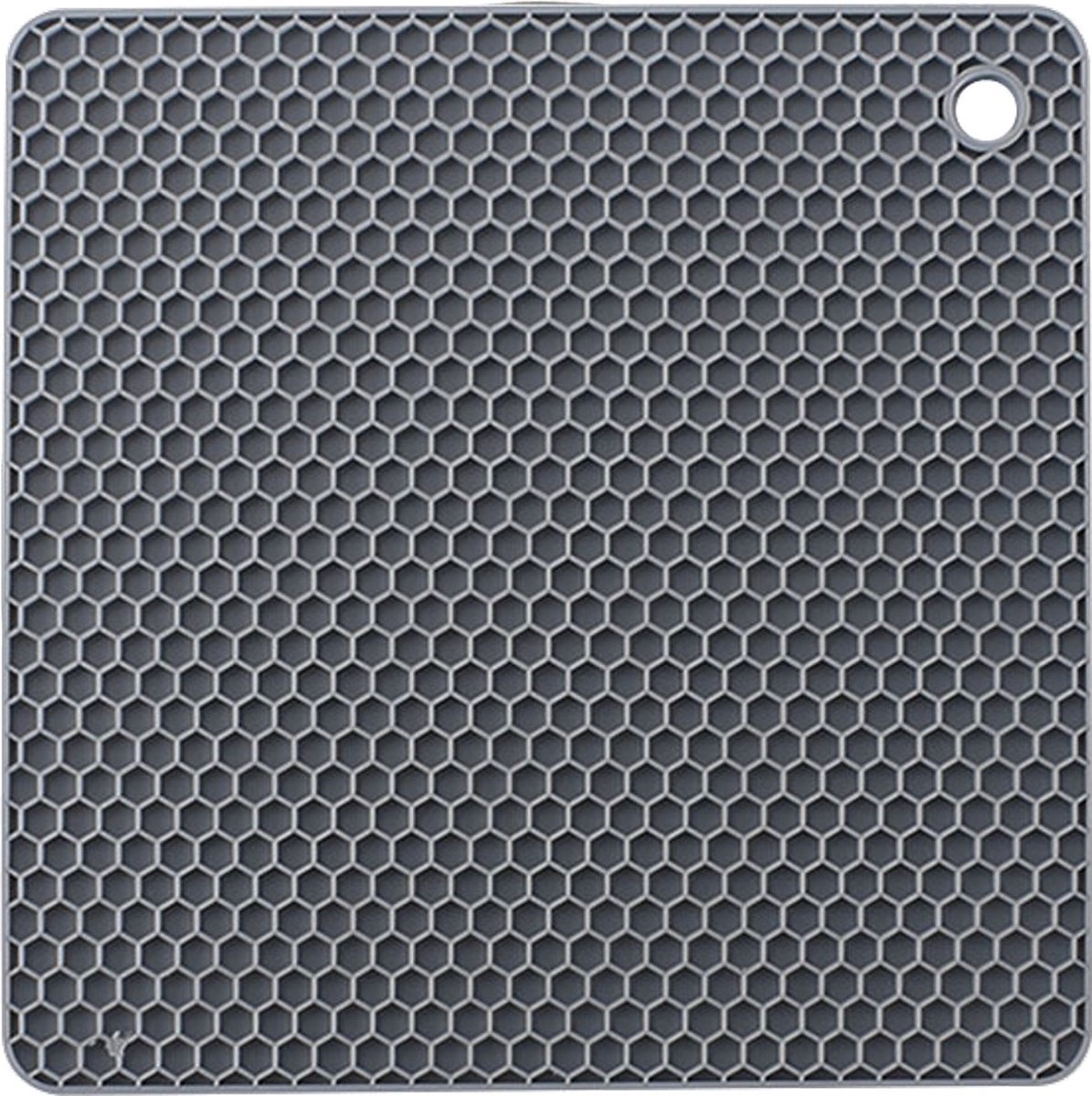 Fako® - Pannenonderzetter Hittebestendig - Onderzetter Voor Pannen - Siliconen Mat - Potopener - 18x18cm - Vierkant - Donkergrijs