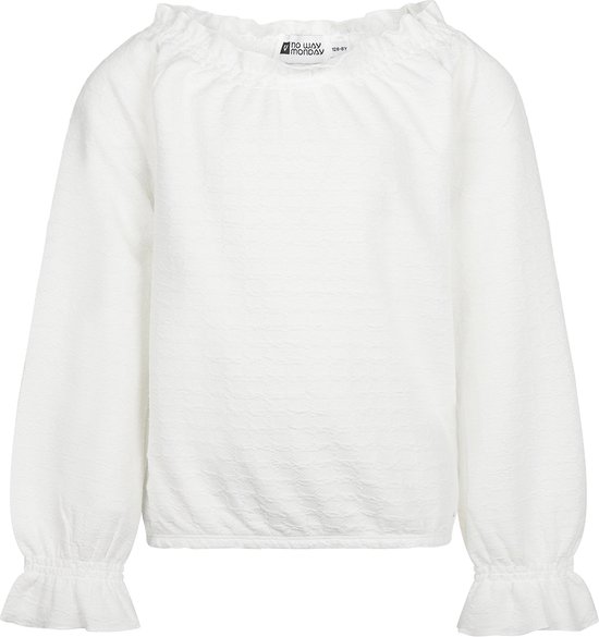 No Way Monday - Meisjes shirt - Offwhite - Maat 134