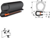 VRR - U-profiel - Klemprofiel rubber - randbescherming 2-4 mm met kraal 021 - Per 5, 10 of 50 meter