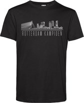 T-shirt Rotterdam Skyline Champion | Partisan de Feyenoord | Champion du maillot | Chemise championne | Noir | taille S