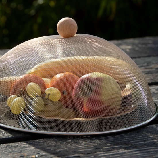 Luxe stevige RVS vliegenkap/voedselkap 43 cm - Afdekkappen/vliegenkappen van Luxe. — afbeelding 3