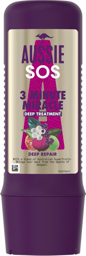 3x Aussie Haarmasker SOS Deep Repair 3 Minute Miracle Intensieve Verzorging 225 ml
