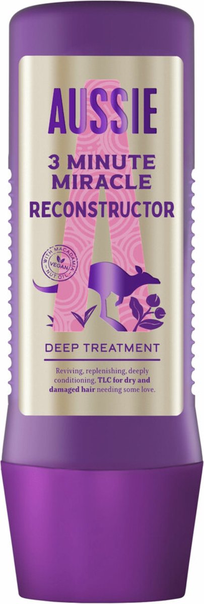 Aussie Haarmasker 3 Minute Miracle Reconstructor Intensieve Vegan Haarverzorging - 225 ml