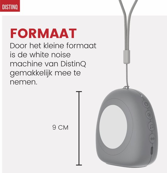 DistinQ White Noise Machine - Slaaphulpen - Witte Ruis - Baby Slaap Hulp - Druppel - Grijs van DistinQ — afbeelding 2