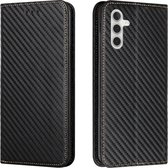 Étui BookCover de Luxe pour Samsung Galaxy A34 - Zwart- Carbone