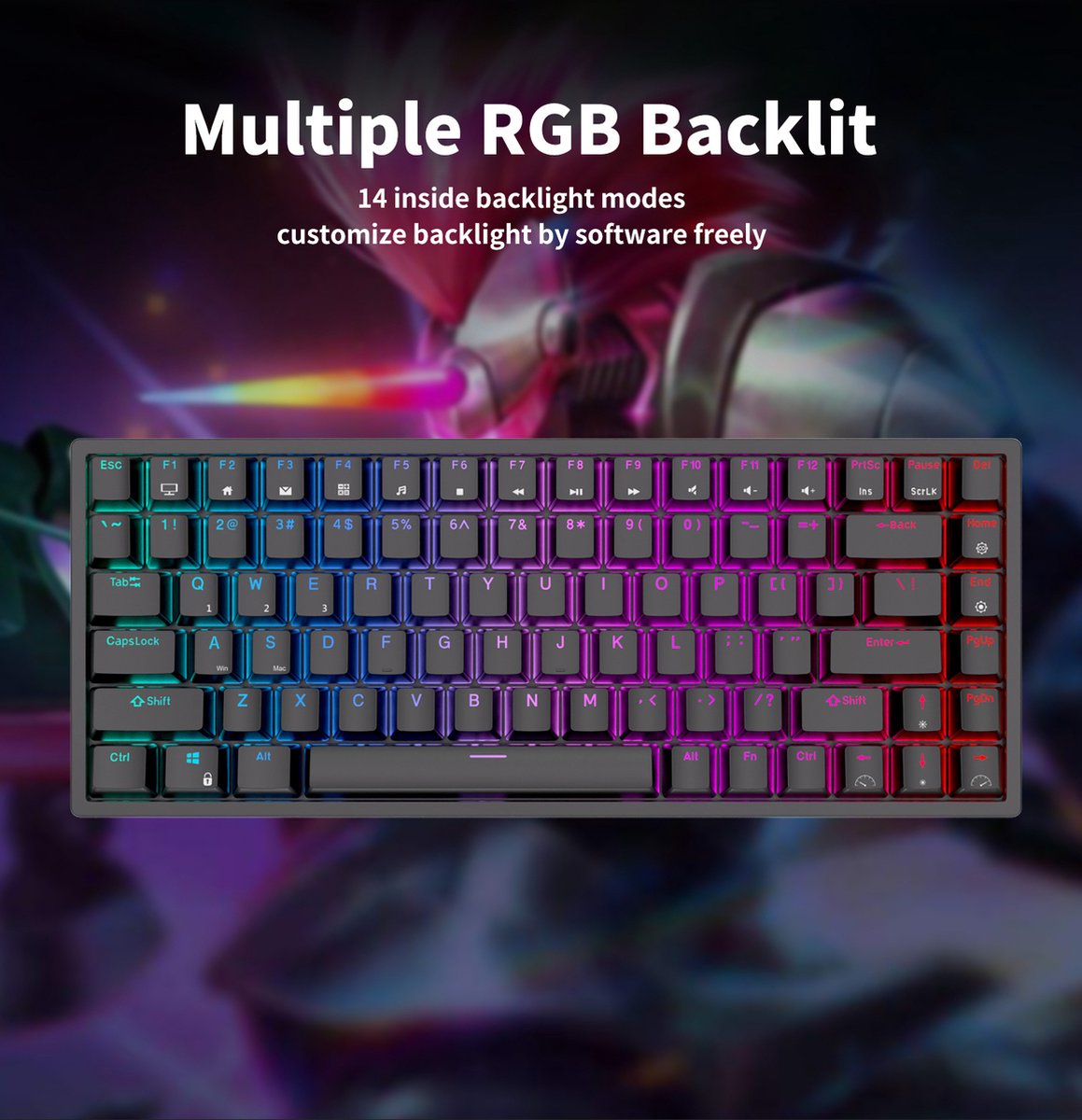 Clavier Gaming RK84 Wit - Siècle des Lumières RGB - Hot-Swappable - Tri-  Mode -... | bol.com