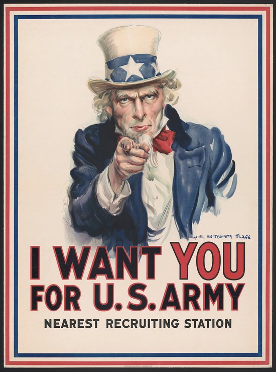 Posters Vintage - I want you - Uncle Sam - Amerika vintage - Vintage poster - Ouderwets - Interieur Design - 51x71 - Geschikt om in te lijsten