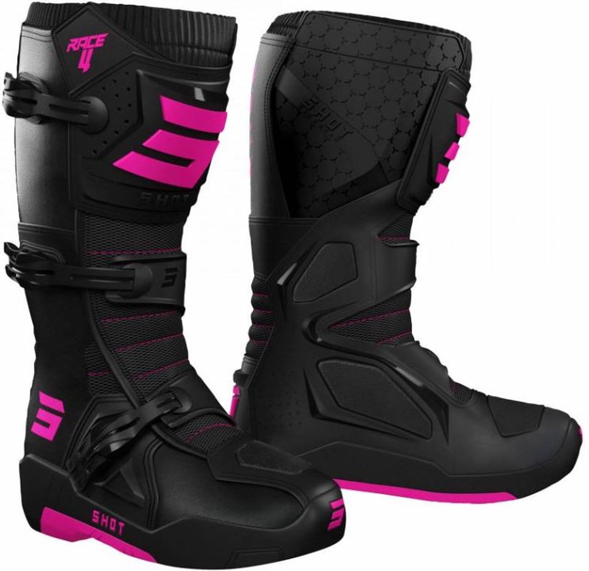 SHOT Boots Race 4 Black Pink 46 - Maat - Laars
