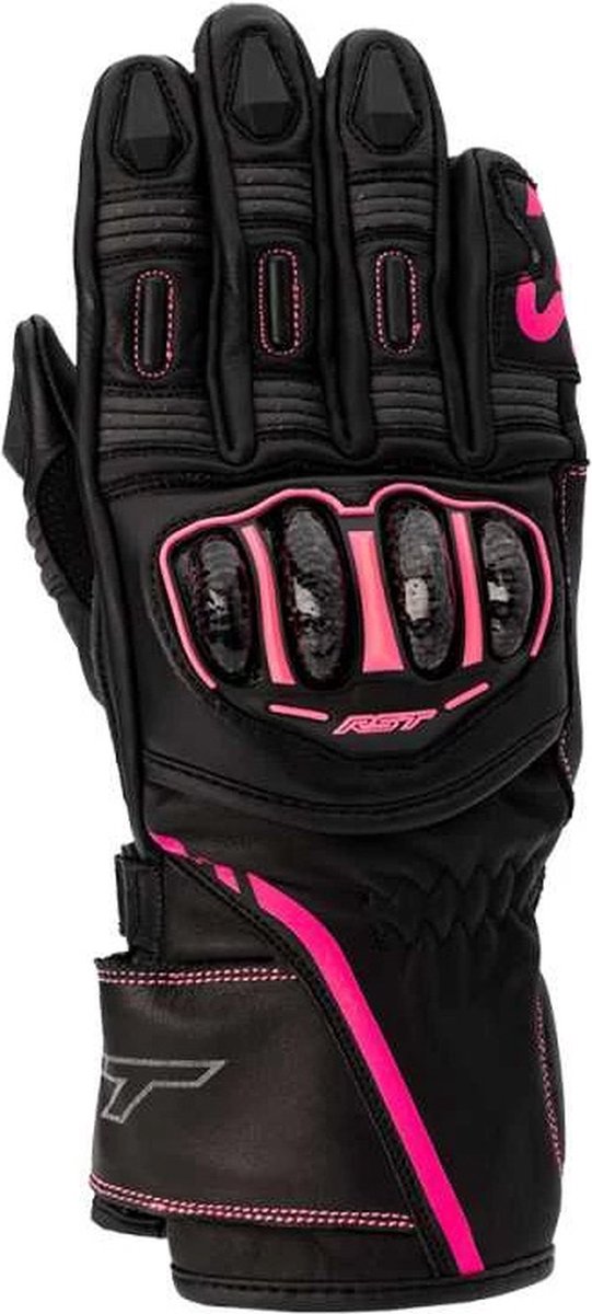 RST S1 Ce Ladies Glove Black Neon Pink 6 - Maat 6 - Handschoen