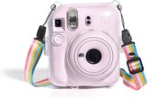 YONO Case geschikt voor Fujifilm Instax Mini 12 – Hoesje met Draagriem – Transparant