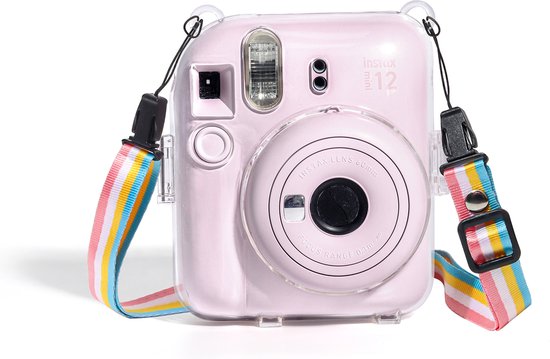 YONO Case geschikt voor Fujifilm Instax Mini 12 – Hoesje met Draagriem – Transparant