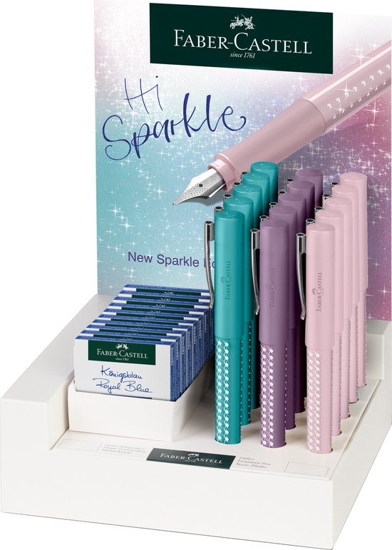 Faber-Castell vulpen - Grip Sparkle - M - display 15 stuks - FC-140881