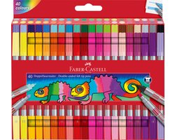 Faber-Castell viltstiften set - 2 schrijfpunten - 40 kleuren - FC-151140