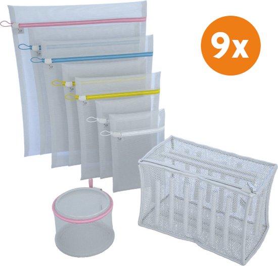 Allecto - Waszakken Voor Fijne Was Met Trekkoord - Wasgoed En Wasmachine Set Van 2 Wit Net Geschikt Voor Wasmachine 60 X 90 Cm
