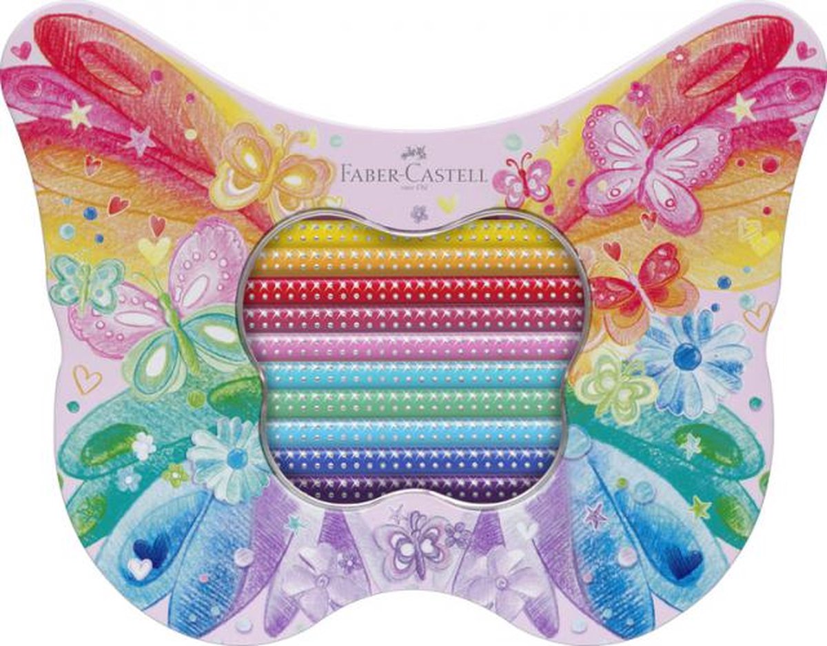 Faber-Castell kleurpotloden - Sparkle - 20 kleuren - in bewaarblik vlinder - FC-201971