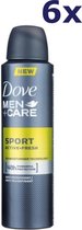 6x Dove Deospray Men - Care Sport active + fresh 150ML