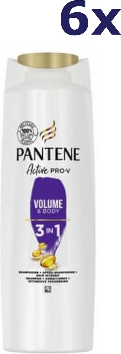 6x Pantene Shampoo - 3in1 Volume 225 ml