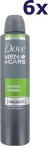 6x Dove Déodorant Spray Men - Care Extra Fresh 250 ml