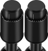 YONO Wijnstopper Set - Wijn Vacuumpomp Flessenstop - Vacuum Dop Afsluiter - Lekvrij en Herbruikbaar - 2 Stuks