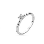 Twice As Nice Ring in zilver, solitaire 4 mm 50