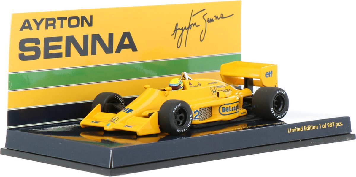 102 MINICHAMPS Lotus HONDA 1987 99T ミニカー Lotus Honda 99T Ayrton Senna Winner Monaco GP 1987 - 1:43