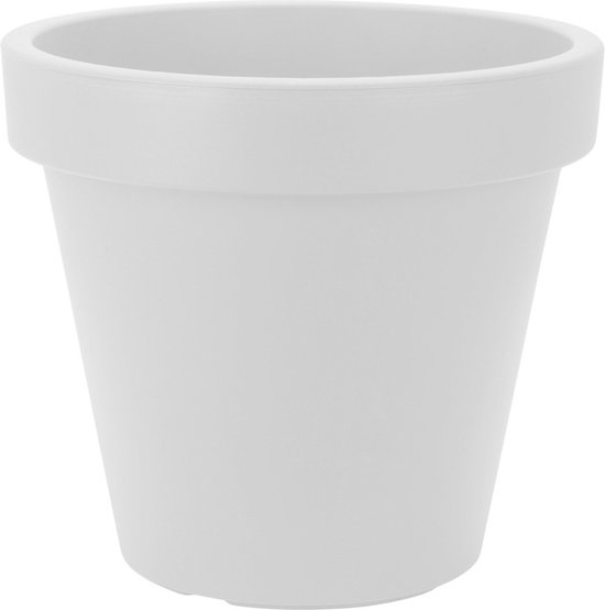 2x Pots de fleurs blanches 25 cm - Pots de fleurs blanches 25 cm