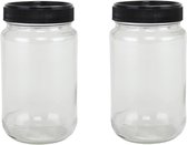 8x Weckpotten/opslag potten met draaideksel 320 ml van glas - Mason jars - Jampotten