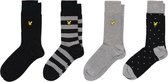 Lyle & Scott - 4-pack premium katoenen sokken - maat 40-46