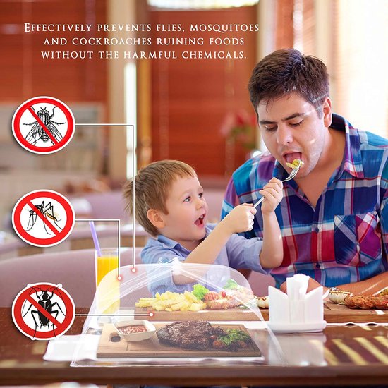 5 Vliegenkappen (30x30 cm) in kleur - Opvouwbare Voedselkapjes, Vliegenafdekkapjes/Insectenkapjes voor Barbecues, Picknicks & Binnenshuis - Bescherming tegen Vliegen & Wespen — afbeelding 3