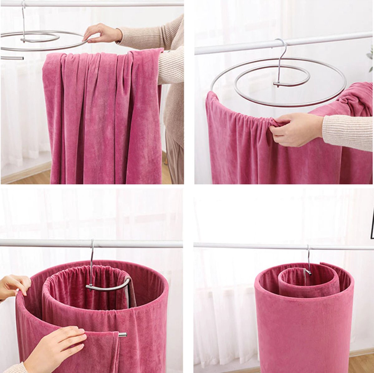 Stevig droogrek voor kleding, droogrek van roestvrij staal met hoge capaciteit, wasrek, ruimtebesparend opvouwbaar hangerrek, voor kleding, handdoeken, beddengoed, binnen/buiten (A 1.6m/63in