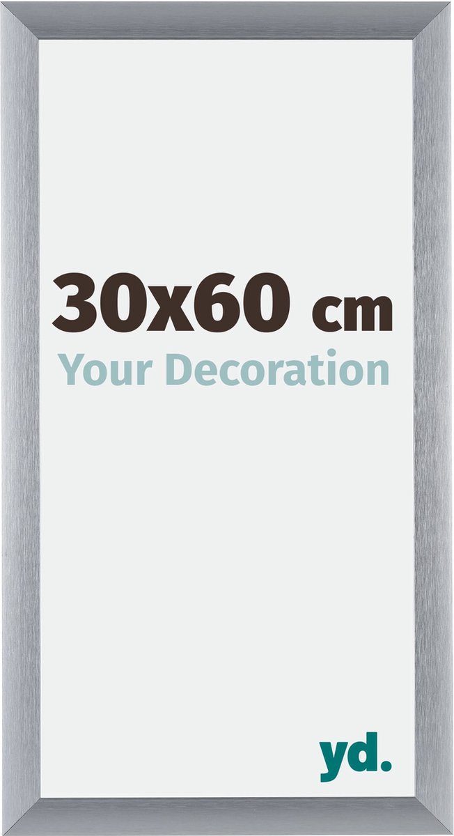 yd. Your Decoration - Fotolijst 30x60 cm - Aluminium - Zilver Geborsteld - Tucson