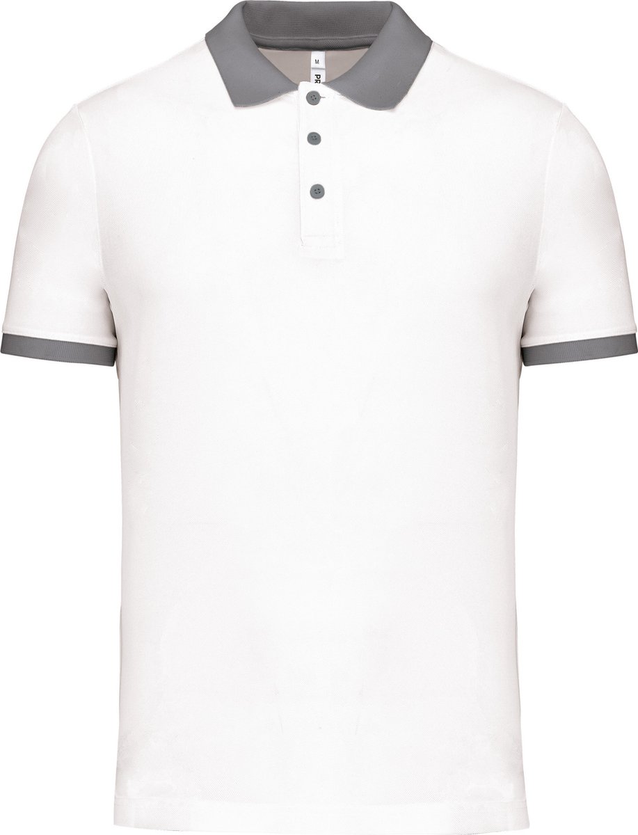 Herensportpolo 'Proact' met korte mouwen White/Sporty Grey - L