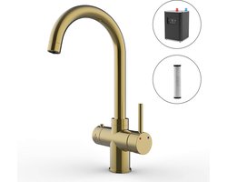 Gülser 3IN1 Kokend Water Kraan - C Vorm Uitloop - 2.4L Boiler - Goud