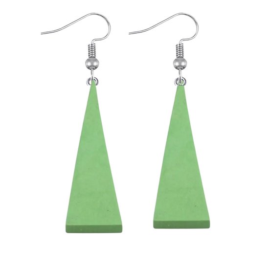 Zilveren -Oorhangers-Saheli-Groen-Hout-Charme Bijoux