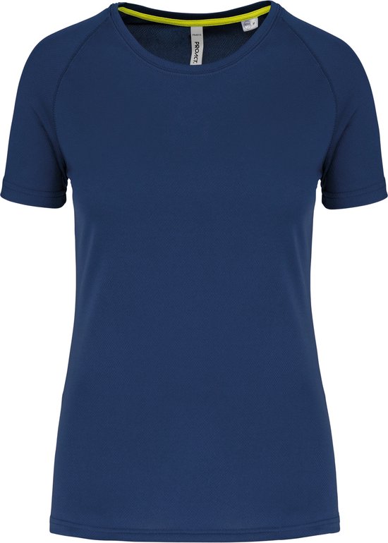Gerecycled damessportshirt met ronde hals Sporty Navy - XL