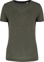 Damessport-T-shirt triblend met ronde hals 'Proact' Dark Khaki Heather - XXL