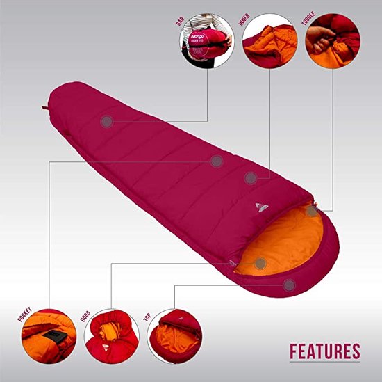 sleeping bag / Premium Sleeping Bag Adults & Kids - Warm 3-4 Seasons, Waterproof Lightweight Sleeping Bag for Men, Women, Camping, Festivals & van Active Era — afbeelding 5