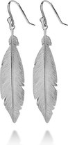 Twice As Nice Oorbellen in zilver, pluim van 40 mm