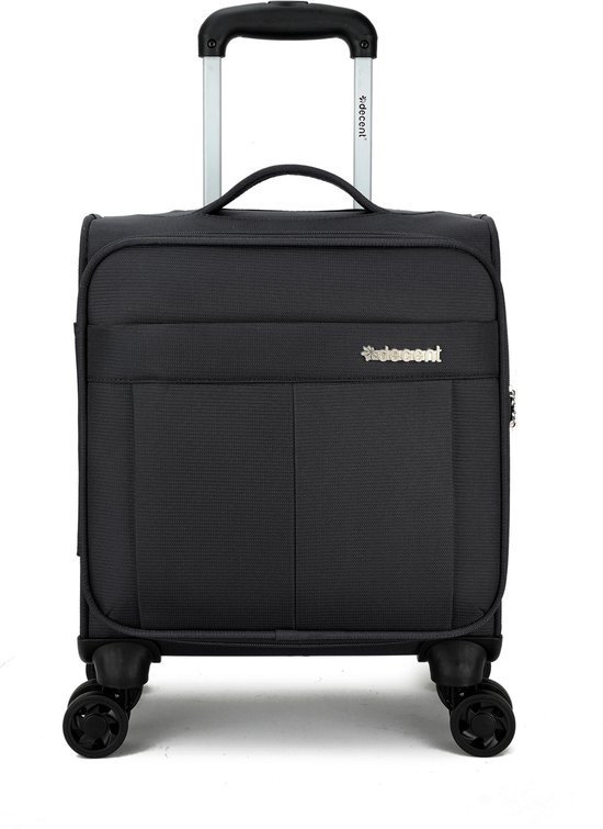 Decent Handbagage Zachte Koffer / Trolley / Reiskoffer - 42 x 32 x 20 cm - DUpright - Zwart