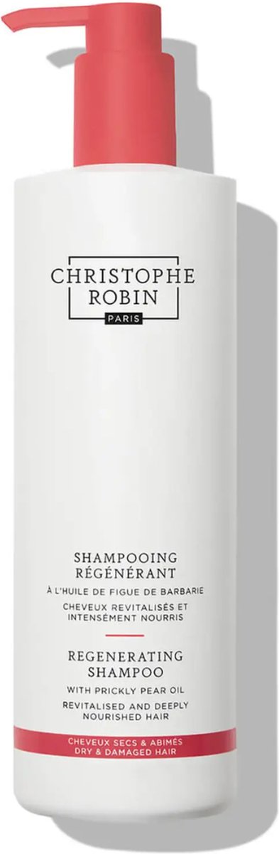 Christophe Robin Regenerating Shampoo with Prickly Pear Oil 500ml - Normale shampoo vrouwen - Voor Alle haartypes