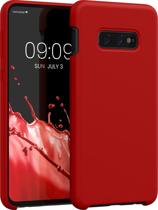 kwmobile telefoonhoesje geschikt voor Samsung Galaxy S10e - Hoesje met siliconen coating - Smartphone case in klassiek rood