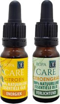 RopaCare - Pure citroen en citroengras etherische olie - tegen muggen - 100% natuurlijk - 10ml