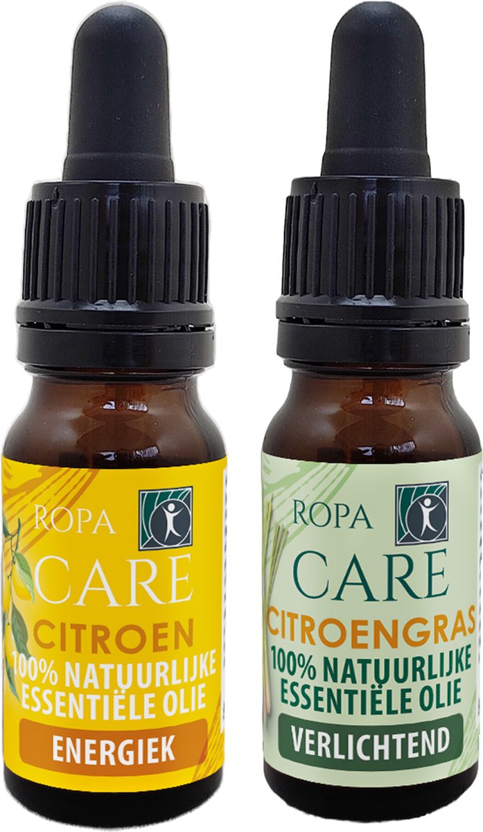 Goedkoopste RopaCare - Pure citroen en citroengras etherische olie - tegen muggen - 100 natuurlijk - 10ml