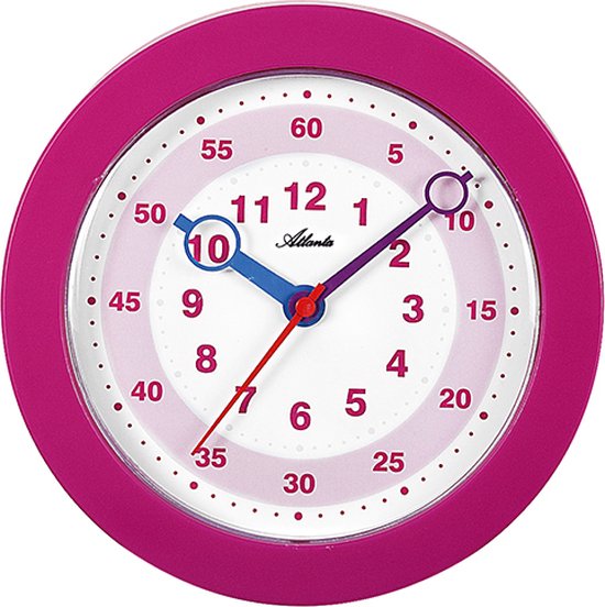 Horloge murale de couleur violet -- design moderne -- pour les enfants